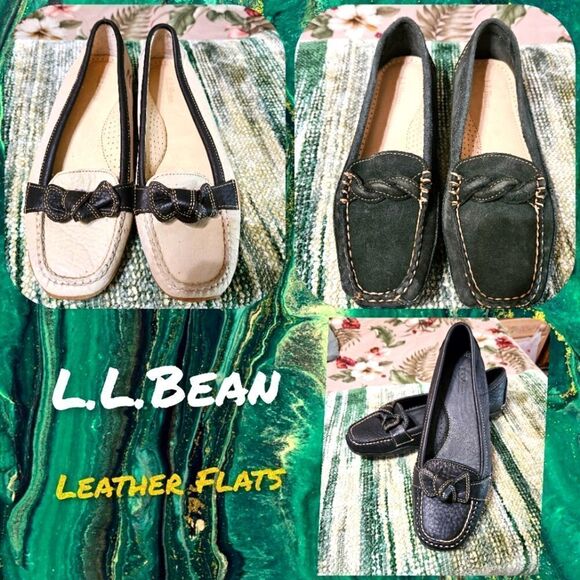 #432 L.L. Bean- Leather Flats in Various Colors Size & Styles. NWOT - Picture 1 of 13